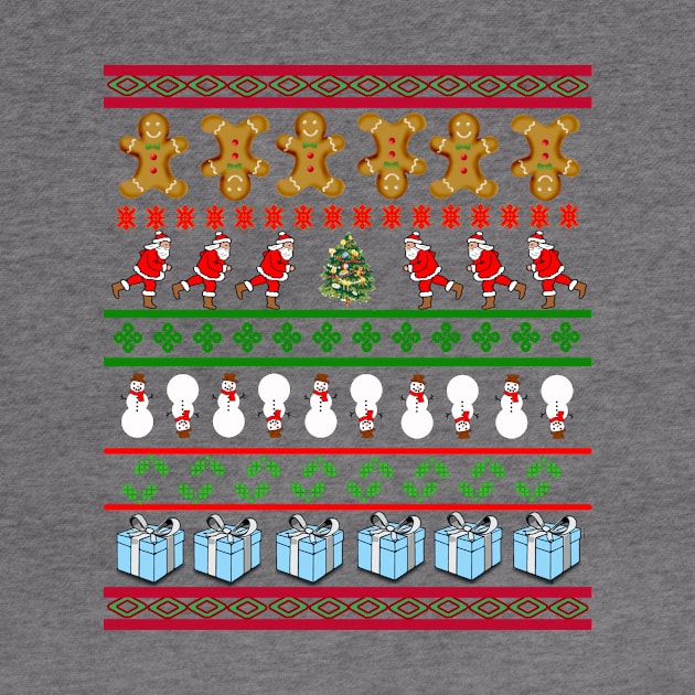 Ugly Christmas Sweater Tee for Runners by Scarebaby